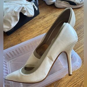 ZARA White High Heel Pumps